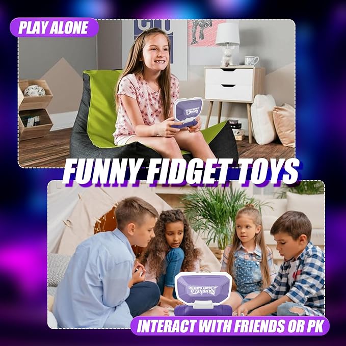 Fast Push Puzzle Handheld Game, Light Up Pop Fidget Game for Kids Teens Adults,Electronic Brain & Memory Game for Boys Girls,Purple