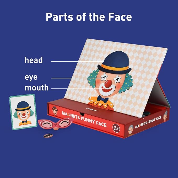MiDeer Magnetic Funny Face Puzzle 56 Piece Jigsaw Puzzleboard with Drawers Portable Imagination Game