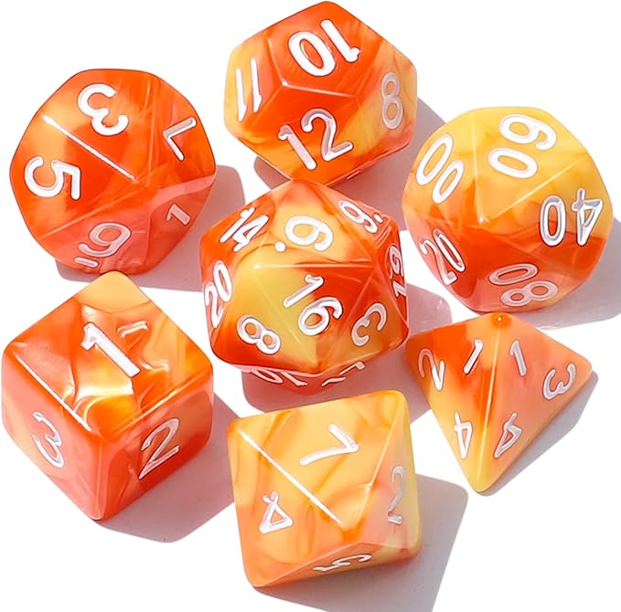 CiaraQ DND Polyhedral Dice Set with a Black Dice Bag for D&D RPG MTG Role Playing Table Games