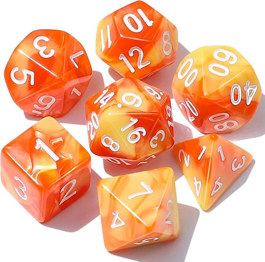 CiaraQ DND Polyhedral Dice Set with a Black Dice Bag for D&D RPG MTG Role Playing Table Games