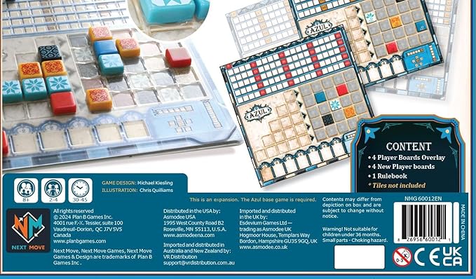 Azul Crystal Mosaic Board Game EXPANSION - Strategic Tile-Placement Game for Family Fun, Great Game for Kids and Adults, Ages 8+, 2-4 Players, 30-45 Minute Playtime, Made by Plan B Games