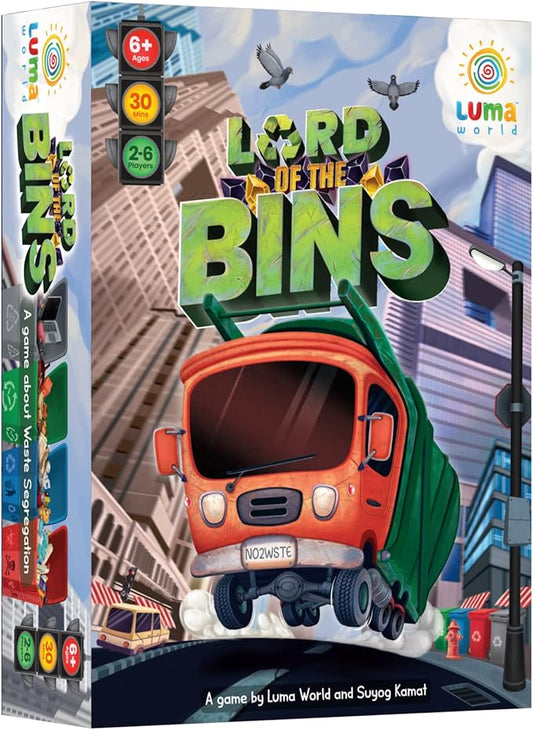 Luma World Lord of The Bins Dedicated Deck Family Strategy Card Game to Learn Sustainability, Waste Segregation, Protecting The Environment, Eco-Friendly, 30 mins, 2 to 6 Players