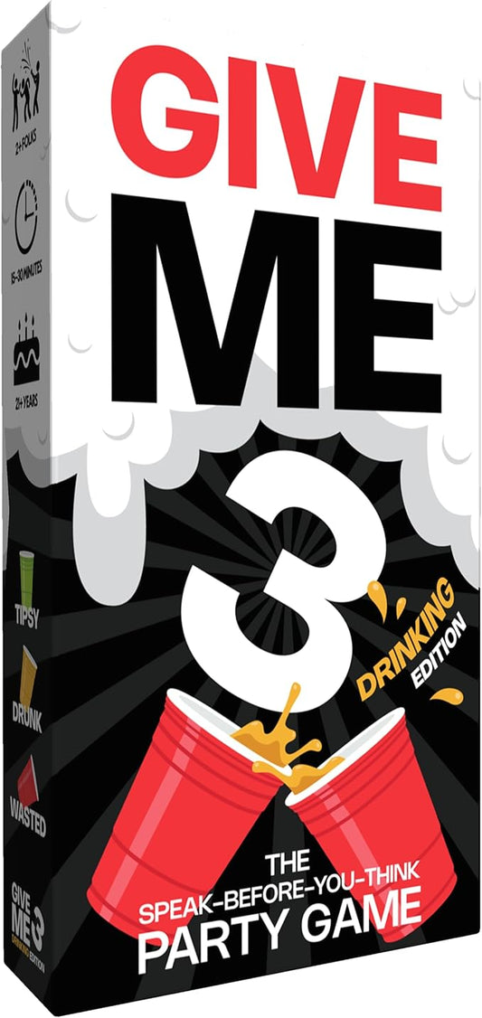 GIVE ME 3 Card Game - Hilarious Adult Drinking Games | 2+ Players | 10 Second Rule