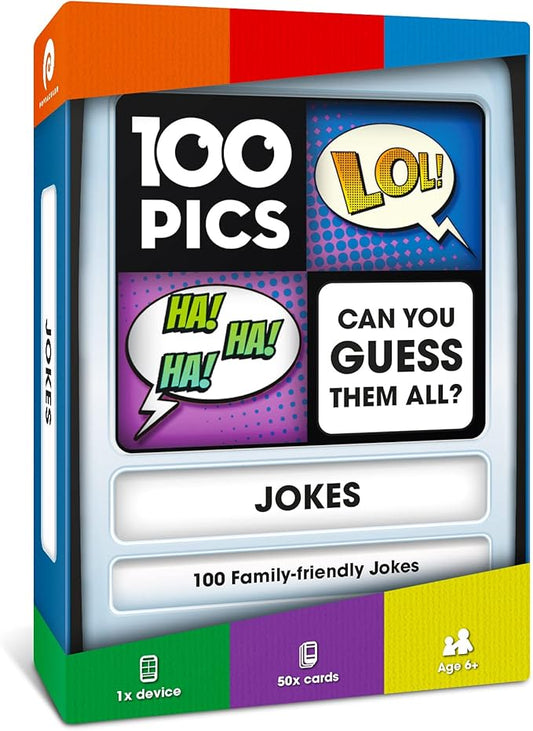 100 PICS Jokes Game | Kids Games | Card Games & Fun Travel Games | Toys & Games | Card Games for Adults and Kids | Family Games | Beach Games | Word Games | Kids Travel | Ages 6+