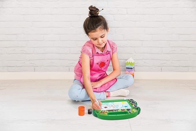 LEXiBOOK, Multicolor Magic Magnetic Animals Drawing Board, Artistic Creative Toy for Girls and Boys, Stylus Pen and Stamps, Green, CRANX550