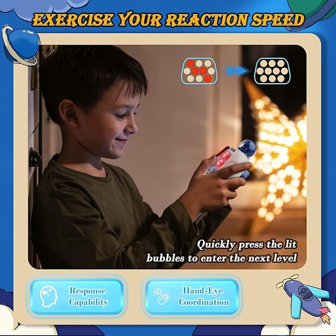 Quick Push Game Fidget Toys Pro for Kids Adults, Christmas Handheld Game Fast Puzzle Game Machine, Push Bubble Christmas Stress Toy, Relief Party Favors, Birthday Gifts for Boys