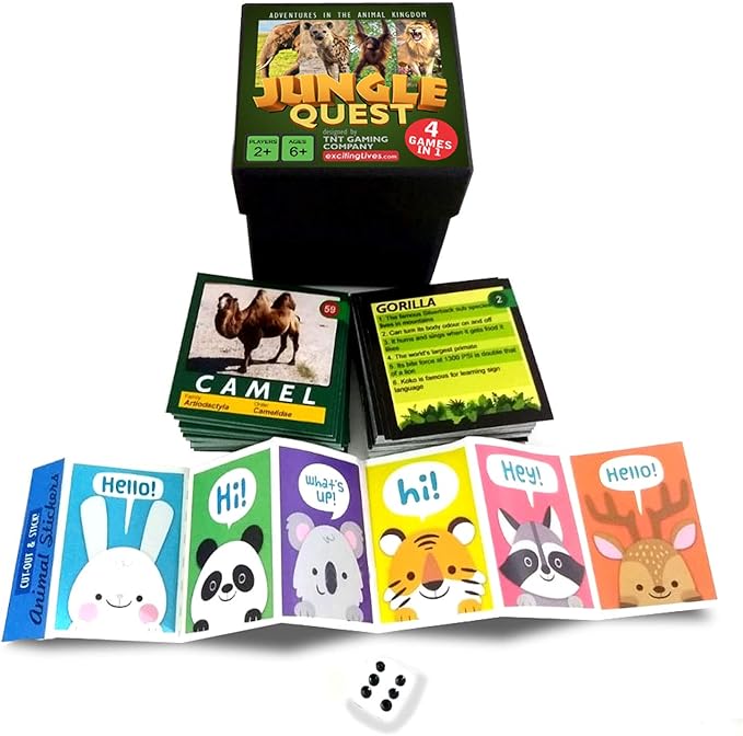 Jungle Quest: Animal & Wildlife Trivia, Educational Learning Card Game