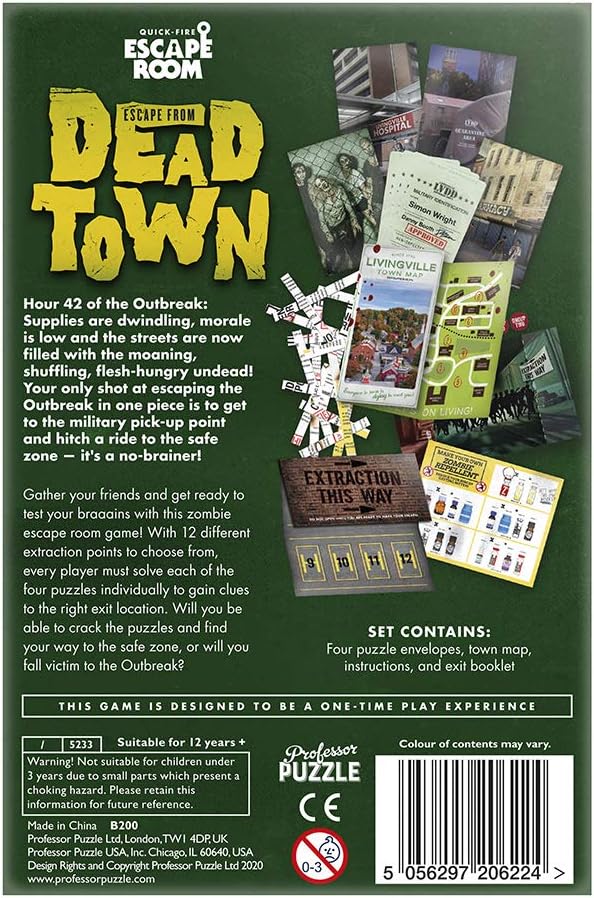 Escape from The Dead Town - Zombie Themed Escape Room Game - Multiplayer Brain-Teasing Game by Professor Puzzle.