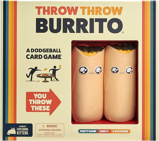 Exploding Kittens Presents Throw Throw Burrito - A Dodgeball Card Game - Family Card Games for Adults, Teens & Kids - 2-6 Players - Ages 7 and Up - 120 Cards