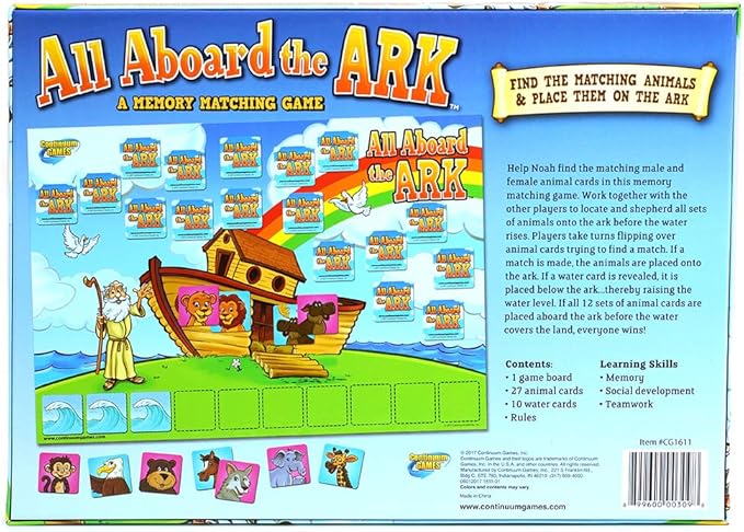 Continuum Games - All Aboard the Ark Board and Matching Game - Kids Ages 4 and Up