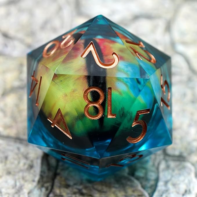 Liquid Core Dragon Eye Dice,DND RPG Dice,33mm Dragon Eye D20 for Role Playing Table Games