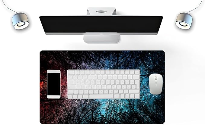 MTG Playmat Forest, TCG Game Play Mat for MTG Landscape Trading Card Smooth Cloth Surface Mousepad Battle Game 23.6X 13.7 inches