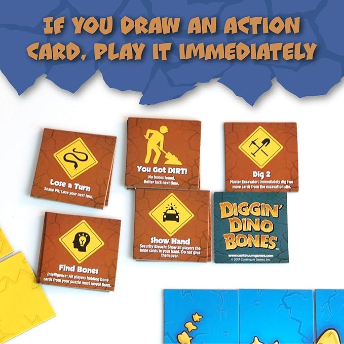 Continuum Games - Digging Dino Bones Board Game, Kids Aged 4 & Up