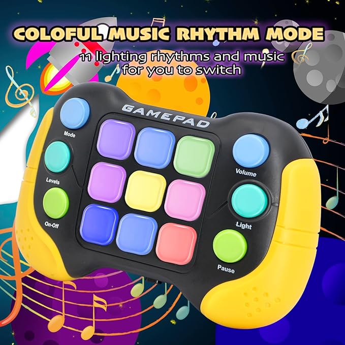 Fast Push Game Fidget Toys - Electronic Light up Handheld Toy Quick Push Button Games for 3+ Kids Adults Boys Girls