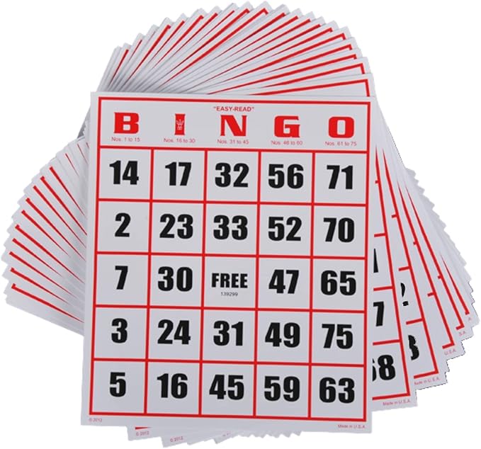 Regal Bingo Jumbo Bingo Cards Deck Reusable - Bingo Games for Family - 50 Playing Cards