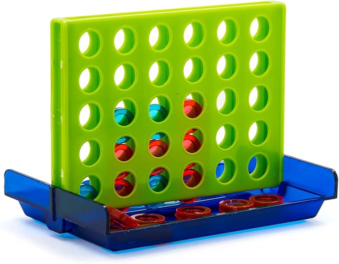 JA-RU Portable Tic Tac Toe & 4 in a Row Game (2 Toys in 1 Pack) Classic Retro Board Games | Mini Tic Tac Toe Party Favors for Kids & Indoor Recess Games for Classroom. 3256-3253s