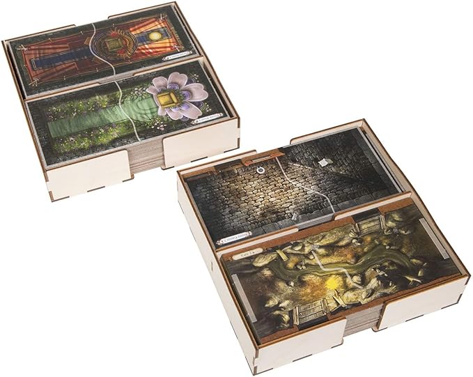 The Broken Token Mansions of Madness Compatible Mad Manor Crate - Wooden Storage Box with Multiple Trays and Dividers