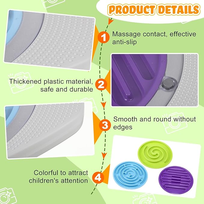 Balance Board for Kids Rocking Seesaw with 3 Replaceable Rocker Boards Plastic Maze Rocker Wobble Disk Sensory Training Toys for Boys Girls Adult Physical Therapy