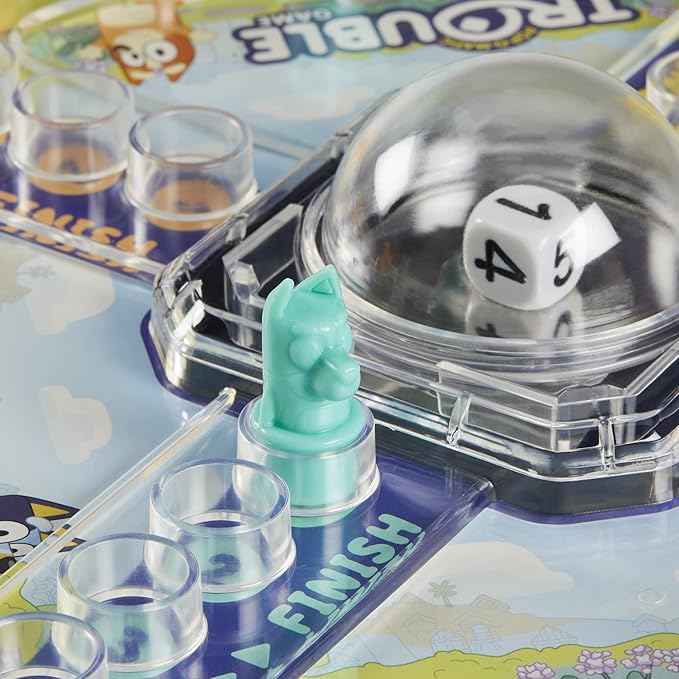 Hasbro Gaming Trouble: Bluey Edition Board Game for Kids, 2-4 Players, Race Bluey, Bingo, Bandit, or Chilli to The Finish, Ages 5 and Up (Amazon Exclusive)