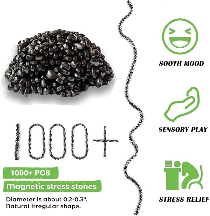 1000pcs Magnet Balls, Fidget Toys Adults ，Ferrite Magnetic Putty Sensory Toys， Desk Fidgets Toys for Office Stress/Anxiety Relief (1000 PCS)
