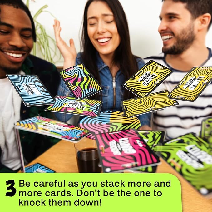 Big Potato Cards vs Gravity: The Gravity-Defying Card Game | Hilarious Balancing Challenge for 2-4 Players. Perfect for Bars, Parties and Family Gatherings