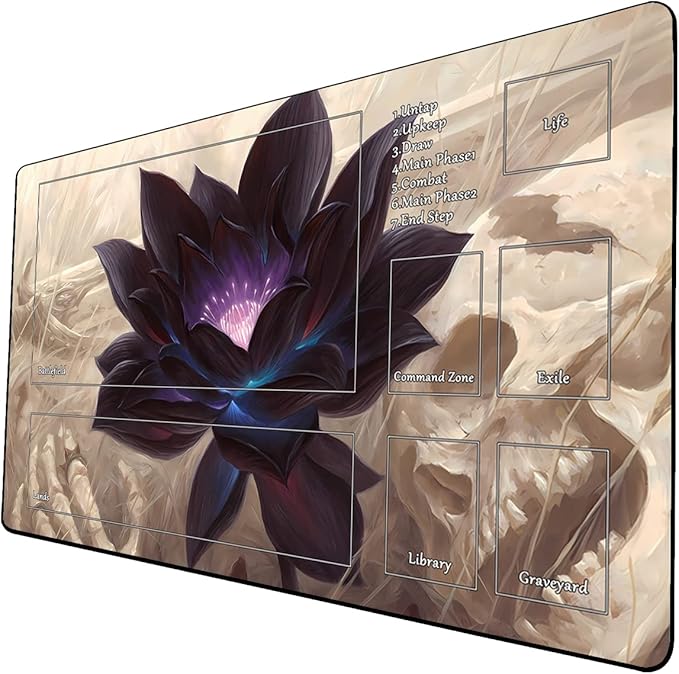 MTG Playmat, Game Play Mat for MTG TCG 24 x 14 inches Trading Card Inked Game Playmats with Storage Bag Smooth Rubber Surface Battle Game