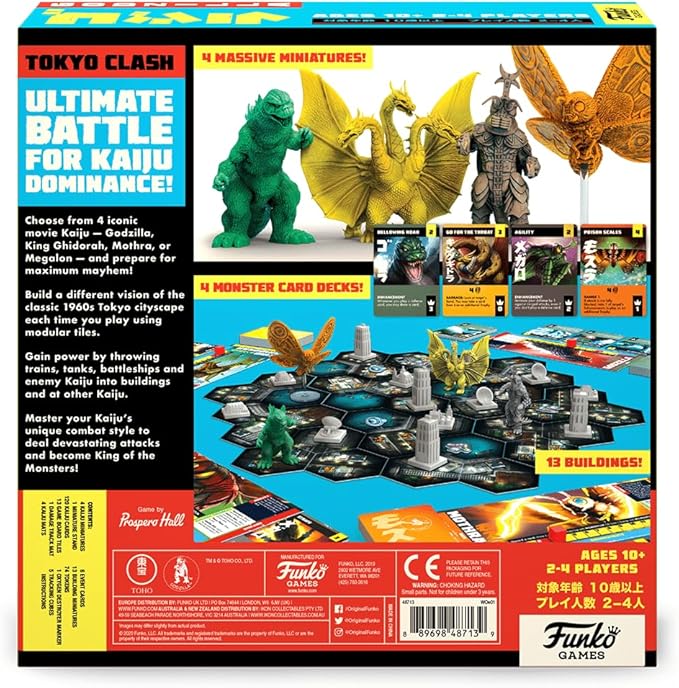 FUNKO GAMES: Godzilla -Tokyo Clash For Ages 10 and up - 4 Players