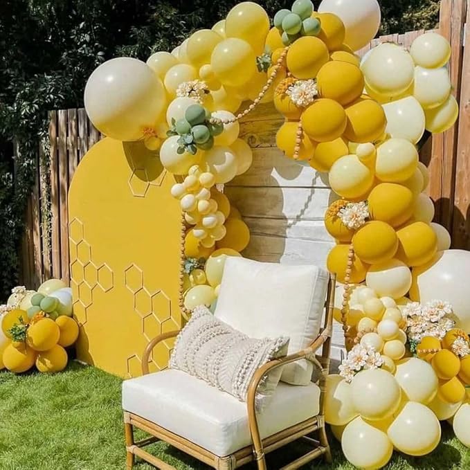 Yellow Gold Confetti Party Balloons, 50pcs12 inch Mustard Light Yellow Gold Latex Balloons for Birthday Wedding Baby Shower Bride Sunflower Theme Party Decoration