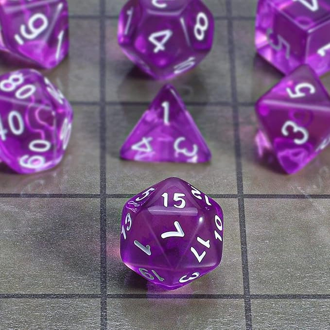 CiaraQ DND Polyhedral Dice Set with a Black Dice Bag for D&D RPG MTG Role Playing Table Games