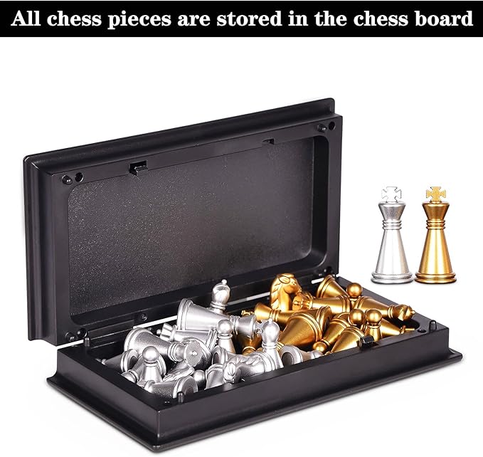5" Mini Chess Set Travel Board Game with Magnetic Folding Chess Board Portable and Store Chess Pieces Pocket Chess Games for Kids and Adult,Easy to Carry