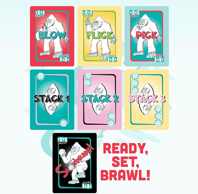 Big Discoveries Yeti Snowbrawl - A Snowball Stacking Brawl Card Game | Includes 40 Snow Balls - Fun Board Game for Kids, Teens, Adults