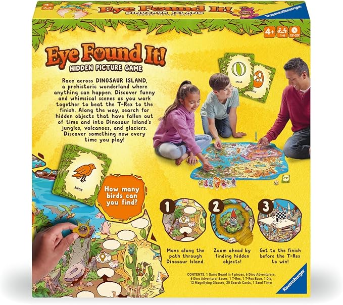 Ravensburger Dinosaur Island Eye Found It Board Game – Educational Adventure for Kids and Families - Promotes Focus, Memory, and Teamwork - Fun Learning Game for Ages 4+
