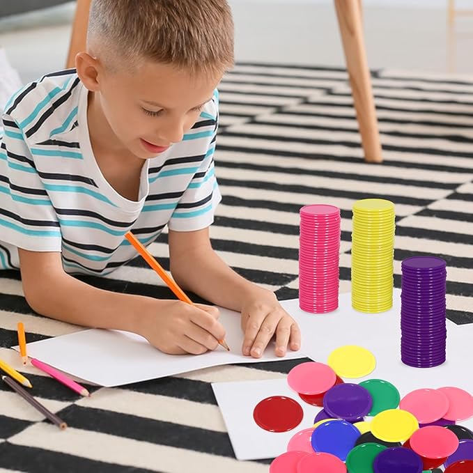 480Pcs Plastic Poker Mini Chips in 8 Colors Bulk Poker Card Game Chips for Game Play Learning Math Counting Kids Teaching Rewards（3CM in Diameter）