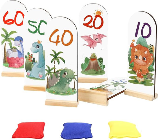 Bean Bags Kids Throwing Game Toss Game for Kids with 6 Wooden Scores Boards and 3 Bean Bags for Toddler Children Outdoor Garden Party Carnival Sports Day Toys