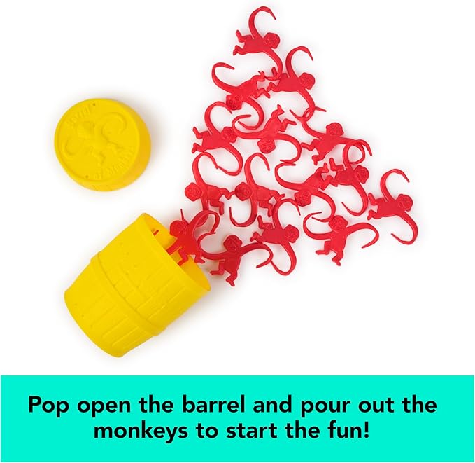 Spin Master Games, Barrel of Monkeys, Retro Linking Fun for Preschoolers, Family Games, 1 & Up Players, for Ages 3 & Up