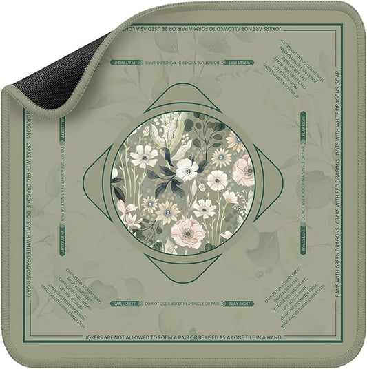 Mahjong Mat for Table - Durable Mahjong Table Cover with Unique Design, Premium Mahjong Accessories, Perfect Mahjong Gifts for Women, Game Mat for Mahjong and Board Game Enthusiasts Verdant Geometry