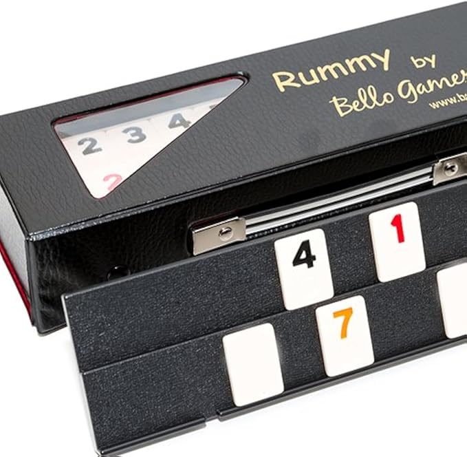 Bello Games Ninth Avenue Rummy Set Large Engraved Numbers in a Black Vinyl Case