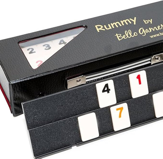 Bello Games Ninth Avenue Rummy Set Large Engraved Numbers in a Black Vinyl Case