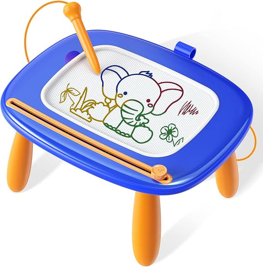 Toddlers Toys Ages 1-3, Magnetic Drawing Board, Toddler Boy Toys for 1 2 3 Years Old, Doodle Board Pad Learning and Educational Toys for 18 Months Baby,1-3 Yr Kids Birthday Gifts - Dark Blue