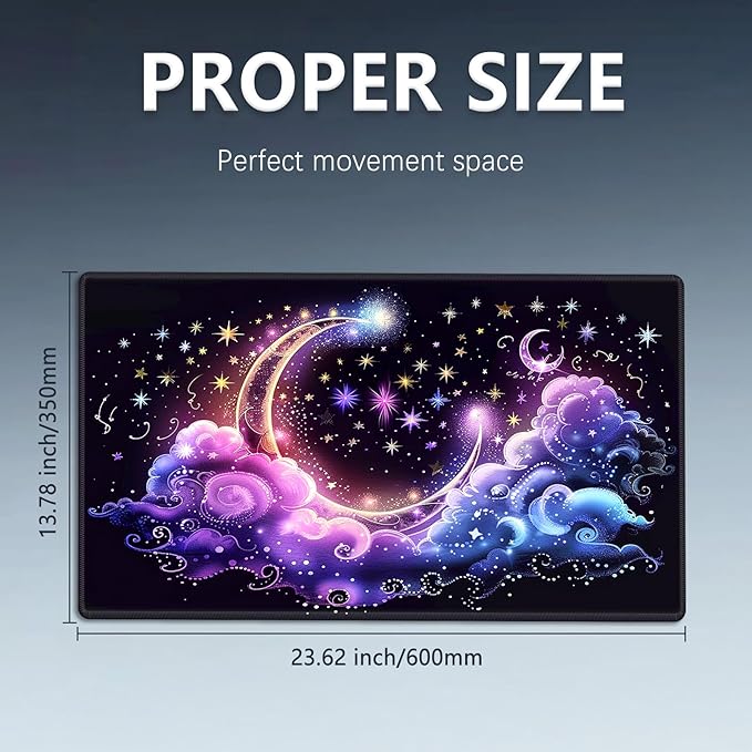 MTG Playmat Size 23.6x13.8in with Storage Bags Portable Playmat TCG and Board Game Mat for Cards Rubber Base Slip-Resistant Mousepad Desk Mat (Pink Cloudy Moon,No with Zone)