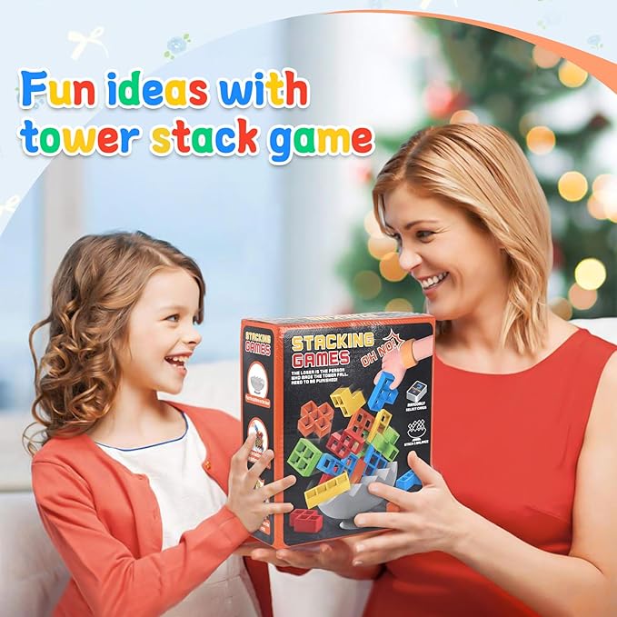 70 Pcs Tetra Tower Stack Game, Tetra Balance Tower Game for 2 Players+, Building Blocks Stacking Balance Games Toys for Kids, Adults, Friends, Classroom, Family and Travel Party