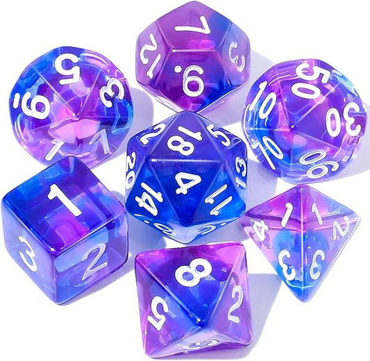 CiaraQ DND Polyhedral Dice Set with a Black Dice Bag for D&D RPG MTG Role Playing Table Games