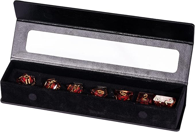 7PCS DND Dice Set,Dragon Eye Liquid Core Sharp Edge Dice Set RPG Polyhedral Die,for Dungeons and Dragons TTRPG Games Roleplaying Games Pathfinder,with Gift Box(Eyeball Red)