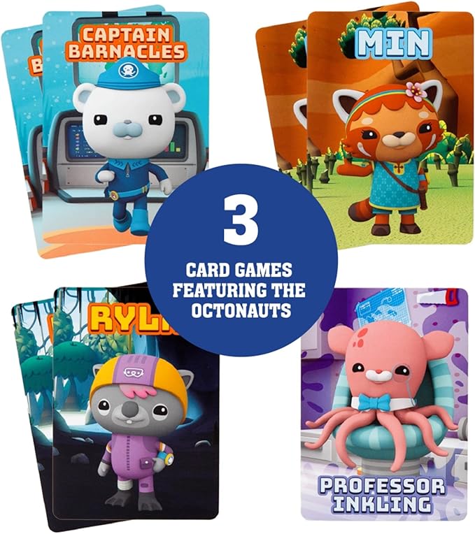 Mighty Mojo Octonauts Kids Classic Card Games - Memory Game, Go Fish & Old Maid Fun Family Game for Boys and Girls Party Toys Night – Three Total Easter Basket Stuffer