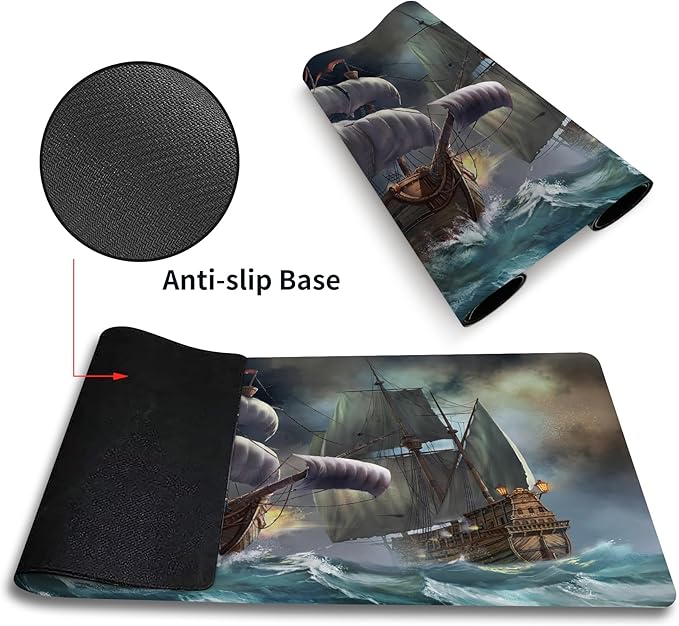 MTG Playmat Forest, TCG Game Play Mat for MTG Landscape Trading Card Smooth Cloth Surface Mousepad Battle Game 23.6X 13.7 inches