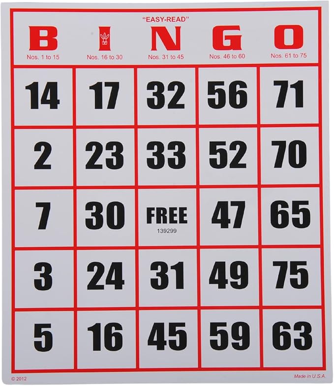 Regal Bingo Jumbo Bingo Cards Deck Reusable - Bingo Games for Family - 50 Playing Cards