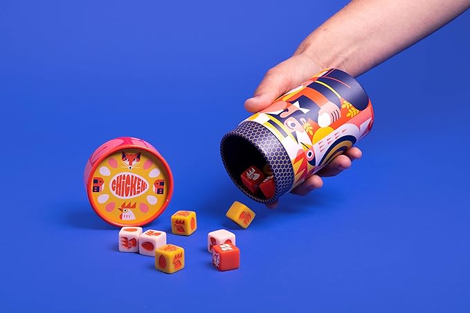 Keymaster Games Chicken! - A Fast-Paced Dice Game | Ideal Fun and for Kids Parties, Teens, and Adults | Portable & Travel-Friendly | Perfect for Game Night, Family Fun, and Gift Giving