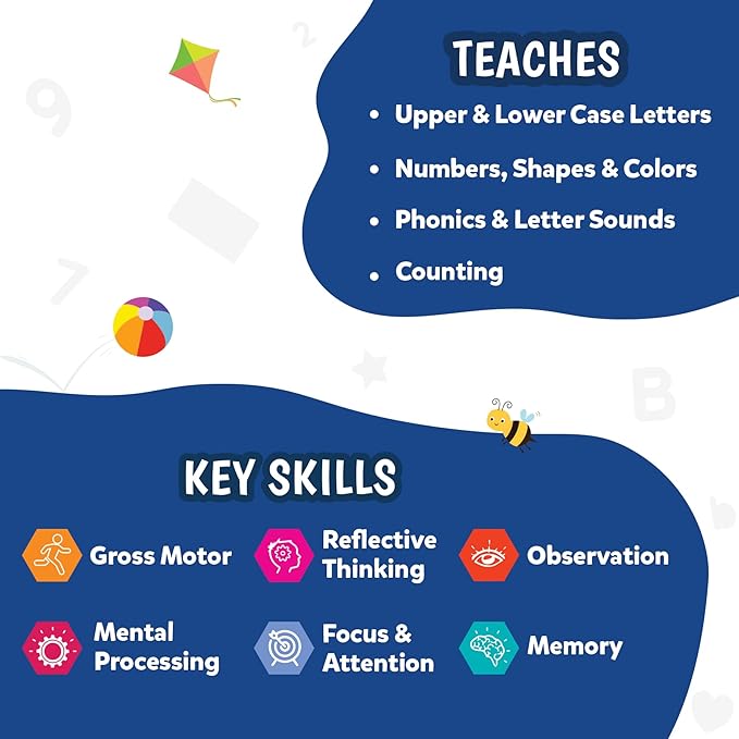 Skillmatics Card Game for Toddlers - Jump & Learn Letters, Numbers, Shapes & Colors, Preschool Learning, Travel Toys, Gifts for Kids Ages 2, 3, 4, 5