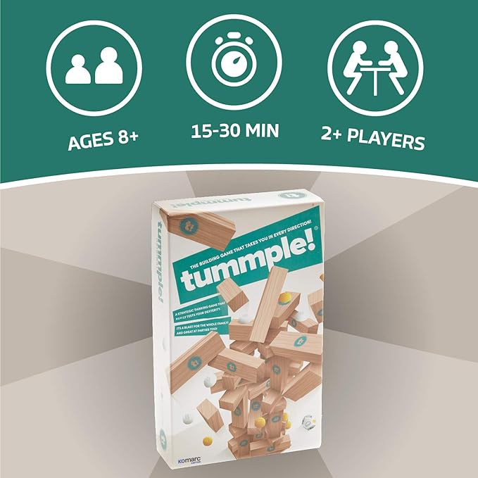 Wooden Block Stacking Tower Game – Fun Party Game & Family Board Game for Kids, Teens, & Adults – STEM Educational Game