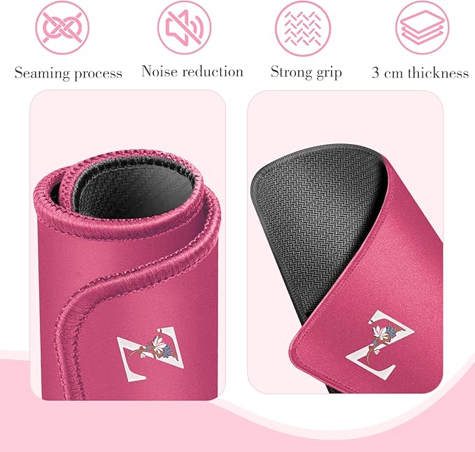 Mahjong Mat | Neoprene Anti-Slip Noise Reduction, Simple Design & Embroidery | 32.4x32.4 Inch Pink | Perfect for Mahjong, Board Games & Tile Games | Elegant Gift(Custom Z Letter)